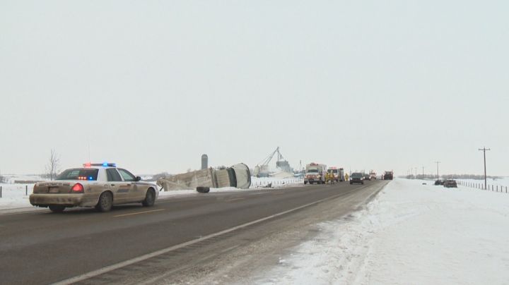 One person was taken to hospital with serious, life-threatening injuries in a collision northwest of Morinville Saturday, Dec. 6, 2014.