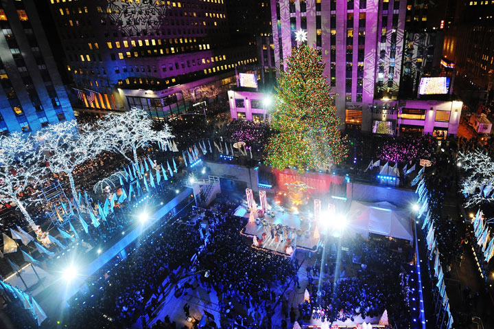 General view of the atmosphere at the 82nd annual Rockefeller Christmas Tree Lighting Ceremony at Rockefeller Center on December 3, 2014 in New York City.