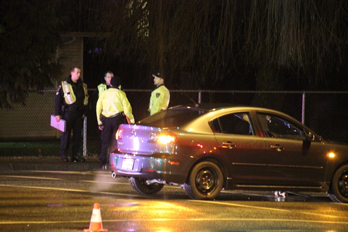 The pedestrian was struck just after 6 p.m. Friday night.