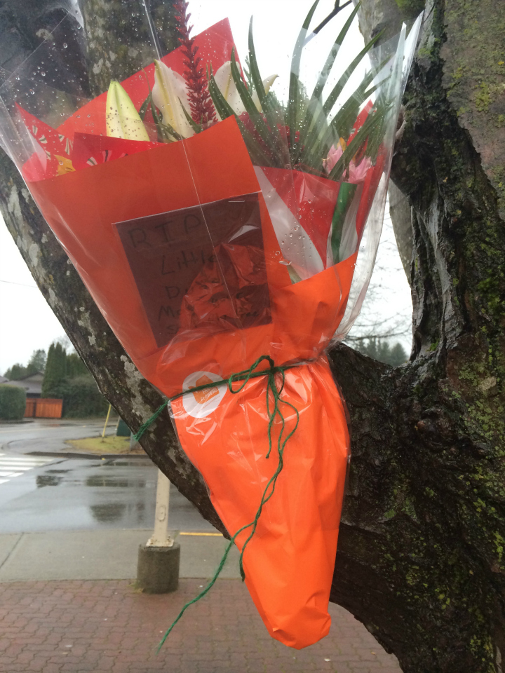 A small memorial to honour the memory of Marcus Larabie.