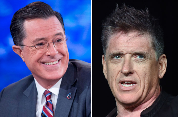 Stephen Colbert, left, and Craig Ferguson will end their late night shows this week.