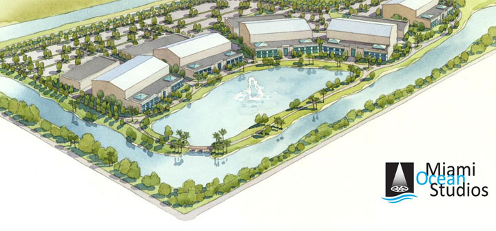 An artist's conception of the proposed Miami Ocean Studios complex.