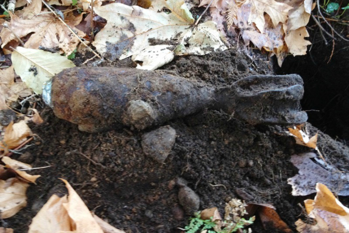 Police unearthed a relic military ordnance in Vancouver's Stanley Park.