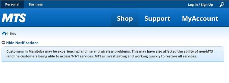 MTS disruption affects 911 service - Winnipeg | Globalnews.ca