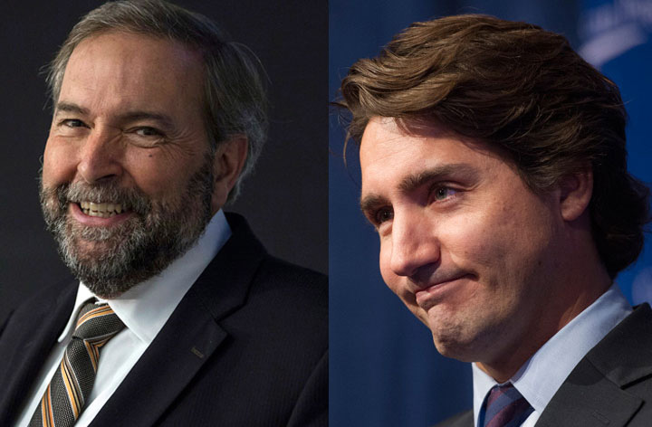 Mulcair Trudeau split