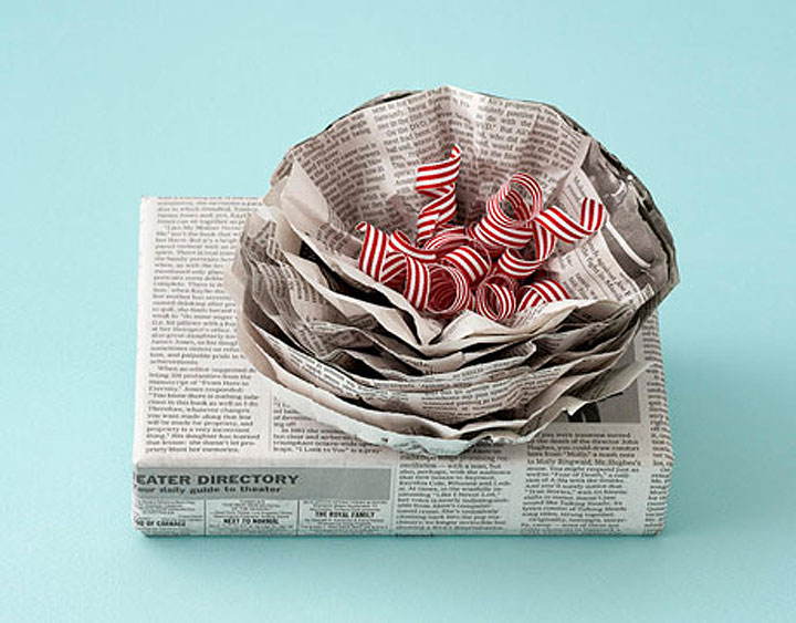 Wrapping presents in newsprint can look better than you'd think.