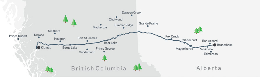 the proposed Northern Gateway pipeline route.