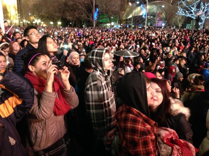 New Year's Eve in Edmonton's Churchill Square.