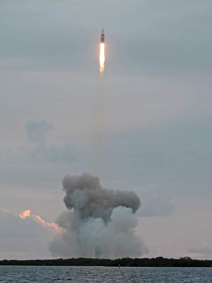NASA’s Orion spacecraft seconds after it lifts off from the Kennedy Space Center on Dec. 5, 2014.