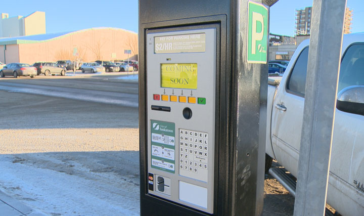 New high-tech FlexParking pay stations are being installed in Saskatoon to replace meters but will not be operational until early in 2015.
