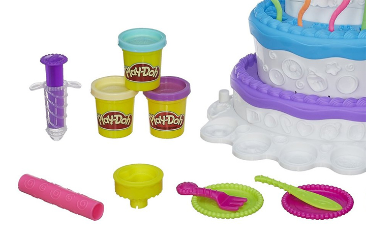 Hasbro, the Pawtucket-based toy company, is doing damage control over the "extruder tool" (left) in its Play-Doh Cake Mountain toy. 