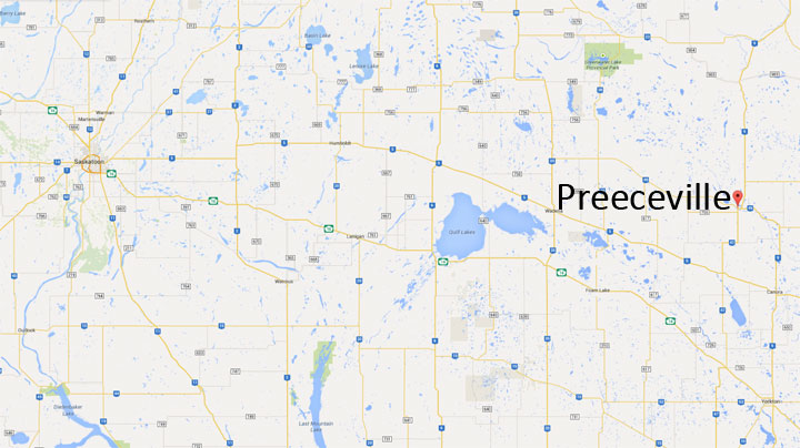 A 50-year-old man is dead after a truck rollover Saturday afternoon west of Preeceville, Sask.