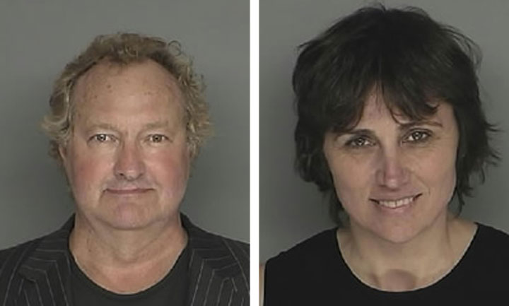 Randy Quaid and Evgenia Quaid in booking photos from the Santa Barbara County Sheriff's Department.