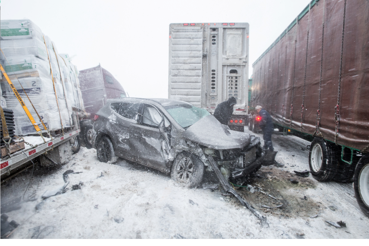 Pile-up on Highway 20 east of Quebec City.
