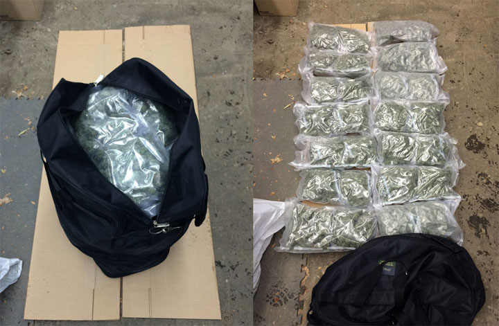 RCMP bust Calgary man speeding in vehicle with duffle bag full of marijuana last week in southern Saskatchewan.