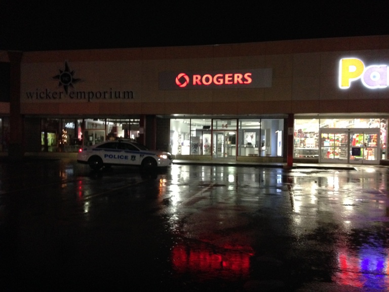 Police were called to the Rogers store around 3:30 a.m. on Thursday.