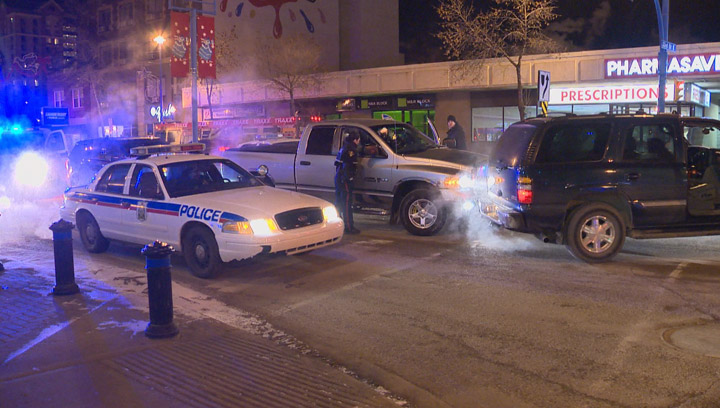 Saskatoon police pepper spray man after he hits cruiser while trying to evade patrol officers.