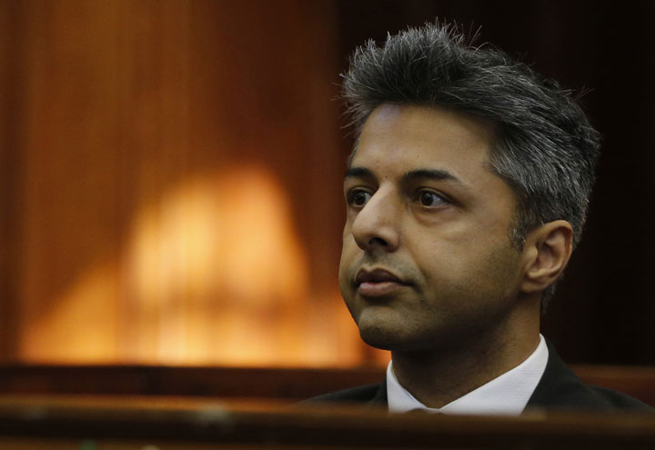 In this Monday, Oct. 6, 2014 file photo, British businessman Shrien Dewani appears in the high court in Cape Town,  South Africa, on charges of orchestrating the killing of his wife Anni Dewani, while on honeymoon in the country four years ago. 