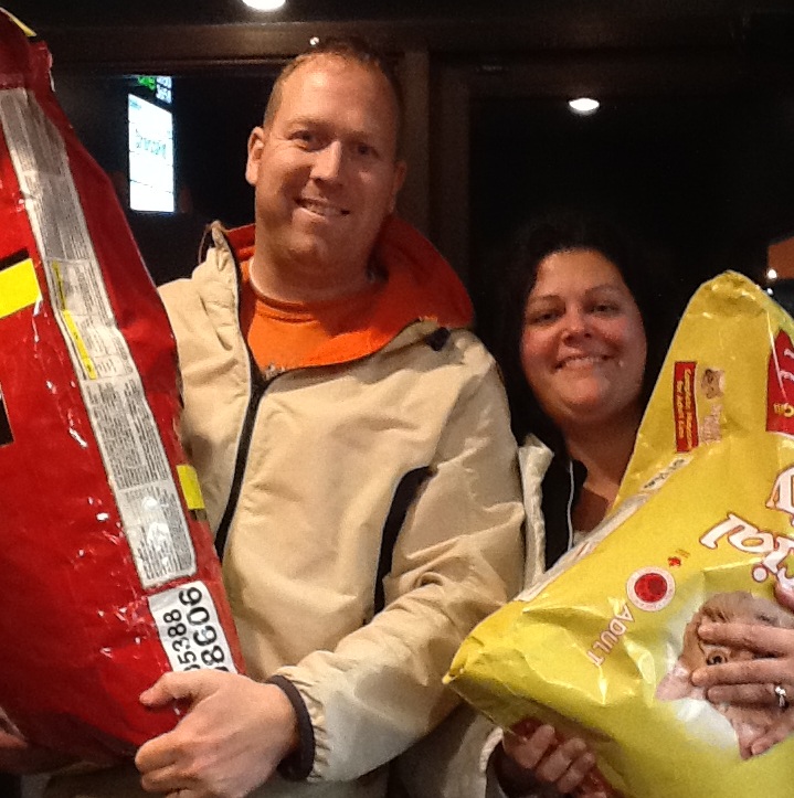 Hans and Kristy spread Christmas cheer at the West Island SPCA.