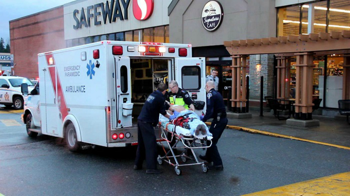 Ambulance crews are on scene following a transit police shooting in Surrey.