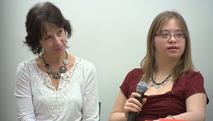 Taylor Layton (right), winner of the ‘Just Watch Me’ contest last year, helps kick off launch of this year’s contest. Her mother Eloise (left) encouraged Taylor to start her own business after she struggled to find work.