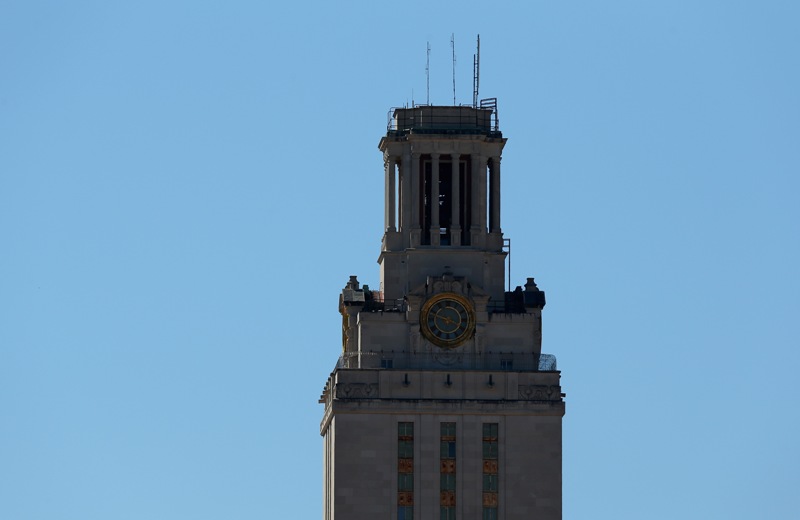 General view of the University of Texas Tower on the University of Texas campus on September 21, 2013 in Austin, Texas. 