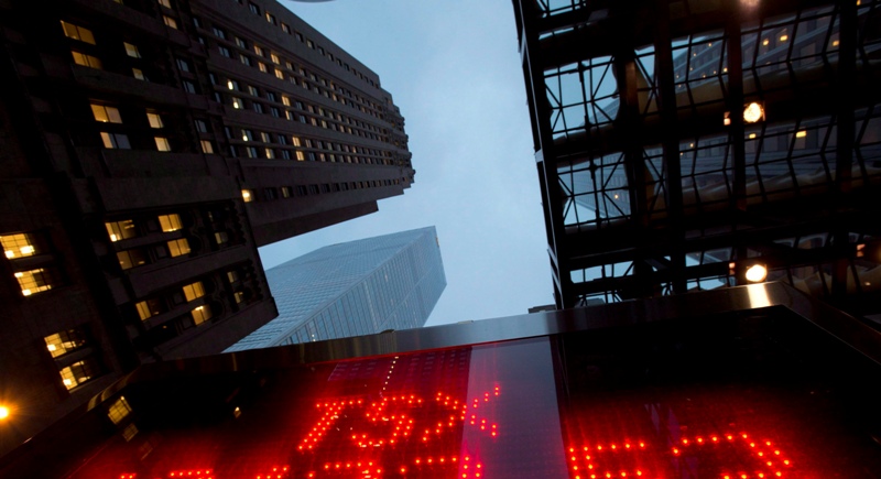 A TSX tote board is pictured in Toronto, on Dec.31, 2012.