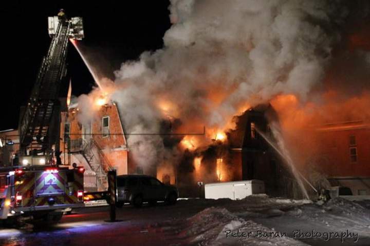 A fire has ravaged an apartment block in Yorkton, Sask. Flames and thick smoke could be seen from several areas of the city’s downtown when the fire broke out Tuesday night.