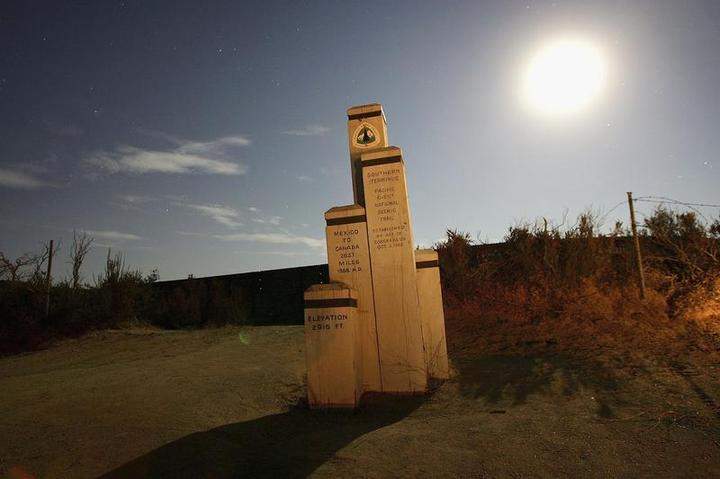 A monument marks the southern terminus of the Pacific Crest Trail