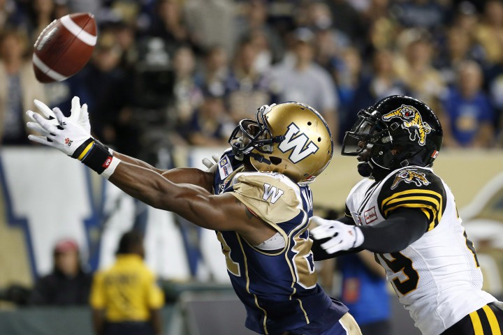 The Saskatchewan Roughriders acquired Canadian receiver Cory Watson from the Winnipeg Blue Bombers on Thursday.