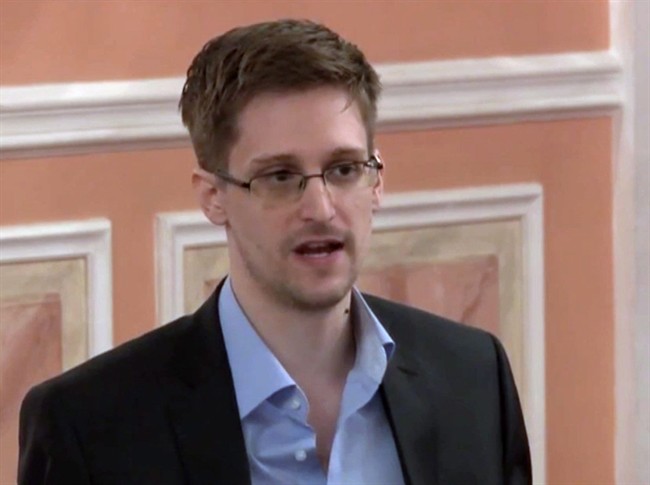 Former National Security Agency systems analyst Edward Snowden speaks in Moscow in this file image made from video released by WikiLeaks on Oct. 11, 2013. 