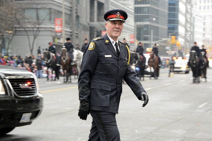 Toronto Chief of Police Bill Blair attends the 110th Annual Toronto Santa Claus Parade, Toronto, Ont., November 16, 2014. 