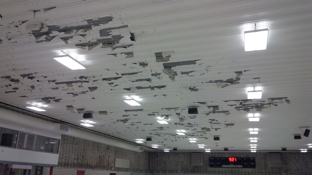 Falling paint in the Mackenzie  Recreation Centre is just the latest setback in a renovation that has taken months and caused indefinite delays to the winter season.