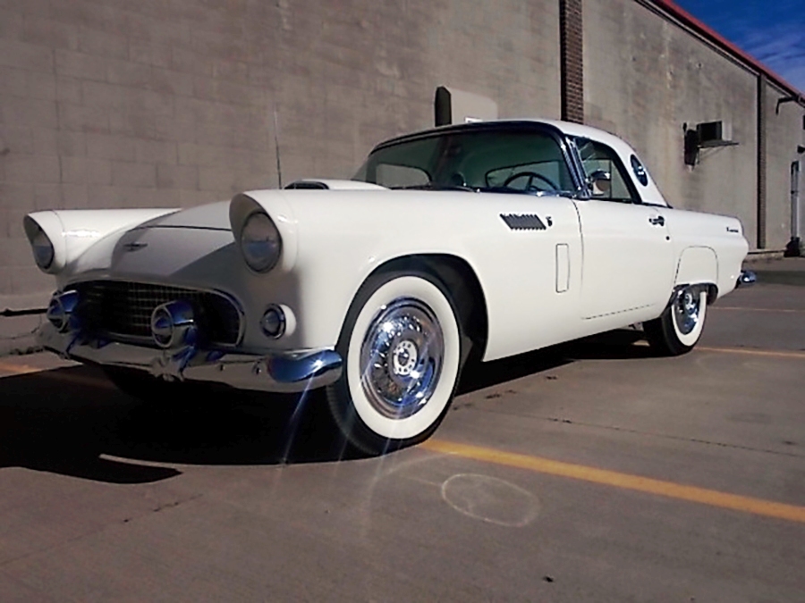 A 1956 Ford Thunderbird sold to Alberta Premier Jim Prentice at the 2015 Barrett-Jackson car auction in Scottsdale, Arizona.   