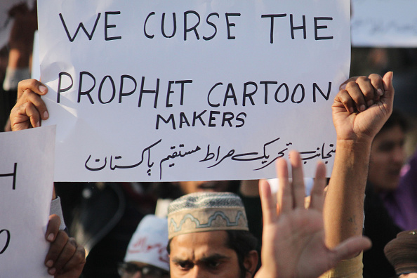 Activits of a Pakistani religious Party (Tehreek-e-Siraat-e-Mustaqeem Pakistan) protest against the Satirical French weekly Charlie Hebdo Magazine, publishing of blasphemous sketches of the Prophet Muhammad as the cover of its first edition that caused them attack by Islamist gunmen. 