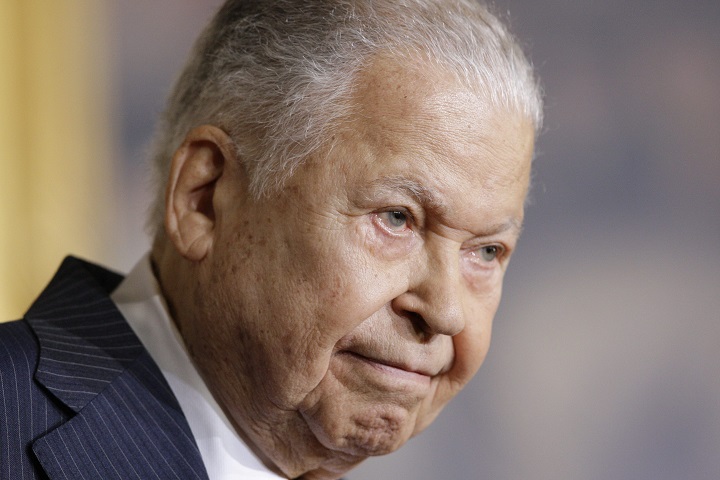 Former Massachusetts Sen. Edward William Brooke speaks in the Rotunda on Capitol Hill in Washington, Wednesday, Oct. 28, 2009, during a ceremony where he received the Congressional Gold Medal. 