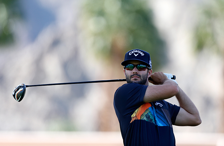 Adam Hadwin tees off on the 11th hole during round one of the Humana Challenge in partnership with The Clinton Foundation at the La Quinta Country Club on January 22, 2015 in La Quinta, California.