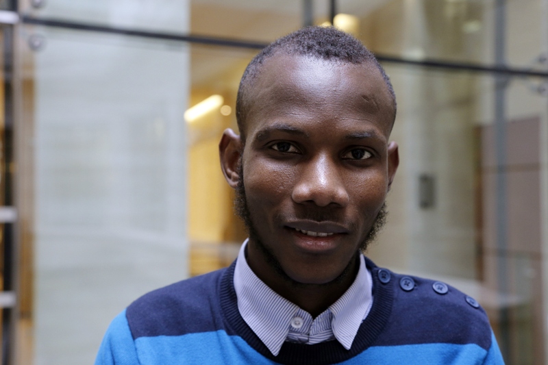 Malian Lassana Bathily, a Muslim employee who helped Jewish shoppers hide in a cold storage room from an islamist gunman during the January 9, 2015 attack, poses on January 15 in Paris. Four people were killed by jihadist Amedy Coulibaly in a hostage-taking drama at a kosher supermarket in Paris. 