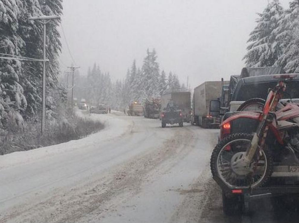 A mutli-vehicle crash on Highway 1 near Sicamous has slowed traffic to a snarl.