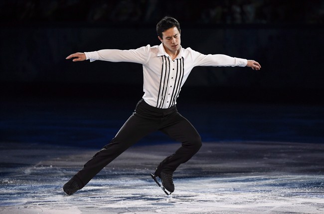 Men's silver medalist Patrick Chan performs in the figure skating closing gala at the Sochi Winter Olympics in Sochi, Russia, on February 22, 2014. 