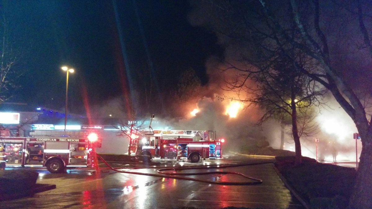 Large fire at Coquitlam strip mall leaves a number of businesses ...