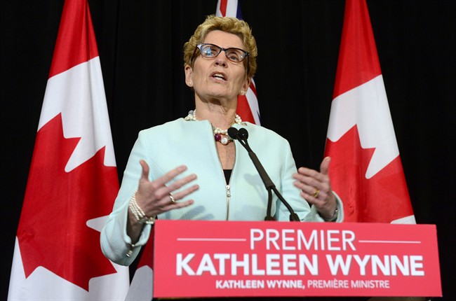 Ontario Premier Kathleen Wynne makes an announcement during a press conference at Queen's Park in Toronto on Tuesday, Jan. 6, 2015.
