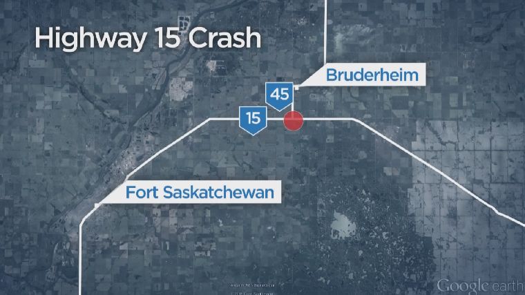 Location of the crash that shut down Highway 15 Tuesday evening.