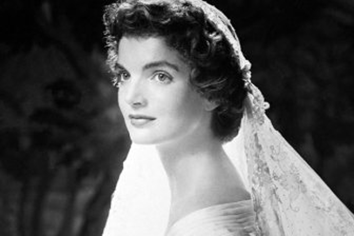 Jacqueline Kennedy Onassis, above, on the day of her wedding to John F. Kennedy in 1953.