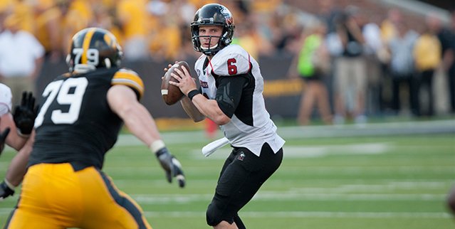 Northern Illinois University graduate Jordan Lynch has signed with the Edmonton Eskimos, Wednesday, Jan. 14, 2015. 