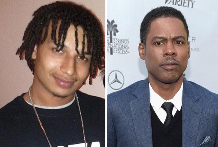 Jordan Bowyer, left, is the young man Chris Rock, right, was accused of fathering. DNA testing cleared Rock.