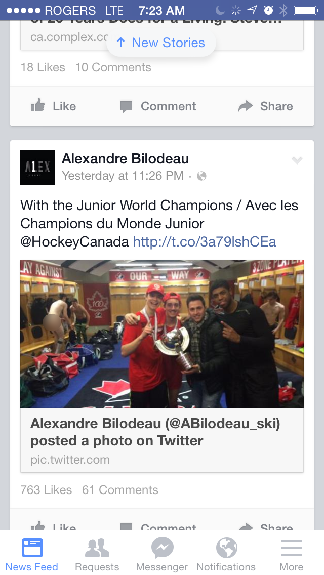 Alex Bilodeau’s Twitter snafu catches Team Canada player with pants down - image