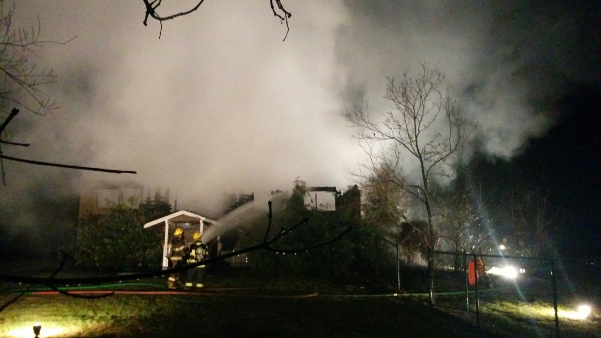 Large house fire at this home on 43rd Avenue near 274th Street in Aldergrove.