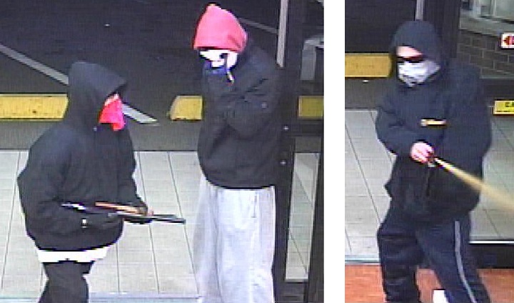 Three male suspects involved in an attempt robbery in Nanaimo on Jan. 10, 2015.