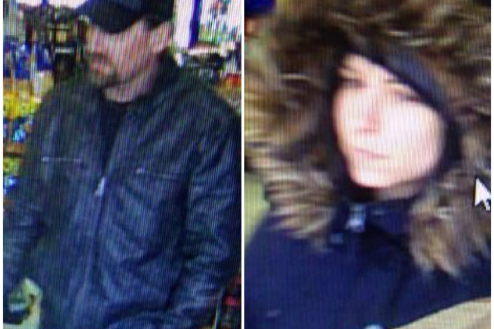 Joseph Pepin (left) and Cara Duval have been seen on an in-store camera on January 27 at around 2:30 p.m. at the Irving gas station in Hanwell, N.B.